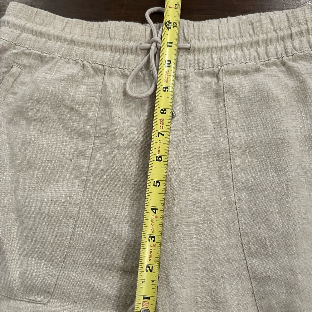 Athleta Tan Retreat Linen High Rise Jogger Pants size Medium Tall Style 851026 - Picture 5 of 12